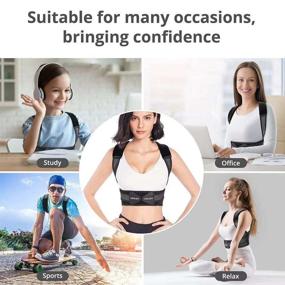 img 1 attached to 🩺 VOLUEX Posture Corrector for Women and Men - Adjustable Upper Back Brace for Improved Posture, Neck, Shoulder, Clavicle, and Back Support - XL Size (40-52in) - Pain Relief & Comfortable Fit