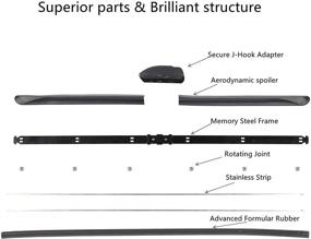 img 2 attached to 🌬️ Новые оригинальные дворники New Vision - 21 дюйм и 20 дюймов | Прочные заменяемые дворниковые лезвия OE | Вид J-крючка (в комплекте 2 штуки)