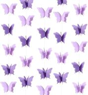 🦋 cieovo 3d бумажный бабочка висущий гирлянда декорации для вечеринок - фиолетовый, 4 штуки - длина каждой составляет 110 дюймов - идеально подходит для свадеб, детских вечеринок и домашнего декора логотип