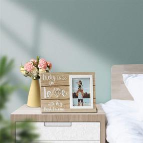 img 2 attached to Ylu Yni Wooden Picture Frame: A Romantic Anniversary Wedding Photo Frame for Newly Engaged Couples, Perfect Valentine's Day or Christmas Birthday Gift for Boyfriend or Girlfriend