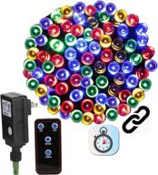 🎄 72ft 200led color changing linkable led christmas tree lights - 8 mode multi color string light, dc24v safe adapter decorative light with timer & remote control - ideal for halloween wedding xmas party fairy light логотип