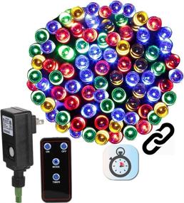 img 4 attached to 🎄 72ft 200LED Color Changing Linkable LED Christmas Tree Lights - 8 Mode Multi Color String Light, DC24V Safe Adapter Decorative Light with Timer & Remote Control - Ideal for Halloween Wedding Xmas Party Fairy Light