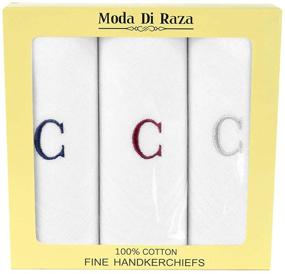 img 2 attached to Moda Raza Monogram Men's Accessories: Personalized Handkerchiefs for a Touch of Style