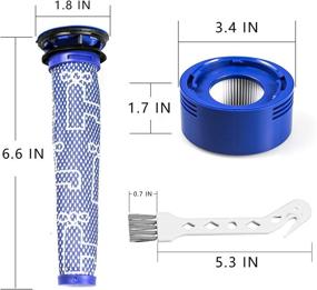 img 1 attached to 🔍 Dyson V7,V8 Animal, V8 Absolute Filter Replacement Set: 4 Pre Filter, 4 HEPA Post Filter, 1 Cleaning Brush | Part # 965661-01, 967478-01