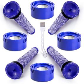 img 4 attached to 🔍 Dyson V7,V8 Animal, V8 Absolute Filter Replacement Set: 4 Pre Filter, 4 HEPA Post Filter, 1 Cleaning Brush | Part # 965661-01, 967478-01