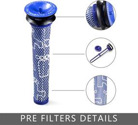 img 3 attached to 🔍 Dyson V7,V8 Animal, V8 Absolute Filter Replacement Set: 4 Pre Filter, 4 HEPA Post Filter, 1 Cleaning Brush | Part # 965661-01, 967478-01