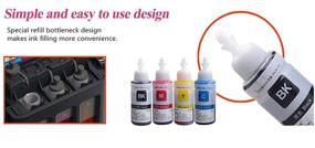 img 2 attached to 🖊️ Ink Bottle Refill Kit Replacement for T6641 T6642 T6643 T6644 Inkjet Printer Cartridge | Compatible with Expression Ecotank ET-2500 ET-4550 L100 L120 L200 L210 L300 L350 L355 L550 L555