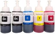 🖊️ ink bottle refill kit replacement for t6641 t6642 t6643 t6644 inkjet printer cartridge | compatible with expression ecotank et-2500 et-4550 l100 l120 l200 l210 l300 l350 l355 l550 l555 logo