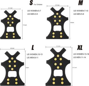 img 1 attached to 👞 DUALF Traction Cleats, Snow Grips Ice Creepers Over Shoe Boot, Anti Slip 10-Studs TPE Rubber Crampons with 10 Complimentary Studs, Blue/Black