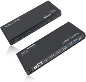 img 4 attached to 🔌 WAVLINK USB C Ноутбук Docking Station - Одиночный 5K/Двойной 4K @ 60Гц Видеовыходы для USB C/A Windows (2 HDMI и 2 DP, Гигабитный Ethernet, 6 USB 3.0) - Без поддержки зарядки для ПК