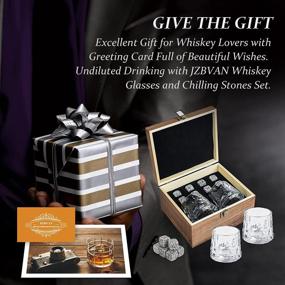 img 3 attached to Premium Whiskey Gifts for Men: Whiskey Glass Set in Wooden 🥃 Box with 8 Granite Rocks Chilling Stones, Including 2 Free Wooden Coasters (Upgraded)