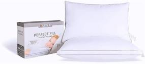img 4 attached to 2021 New 3-Level Design King Size Sunsle Down Feather Bed Pillow for Side Sleepers - Cooling, Soft and Firm 2 Pack, Goose Down Filling with Down Alternative Out Layer