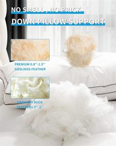 img 1 attached to 2021 New 3-Level Design King Size Sunsle Down Feather Bed Pillow for Side Sleepers - Cooling, Soft and Firm 2 Pack, Goose Down Filling with Down Alternative Out Layer