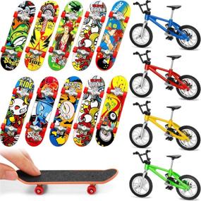 img 4 attached to 🚲 Fun Mini Fingerboard Bicycle Birthday Surprise: Pieces Skateboards on Wheels!
