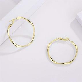 img 3 attached to Sterling Earrings Women Fashion Hypoallergenic Twisted