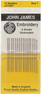 🧵 size 7 crewel/embroidery hand needles - pack of 16 by colonial needle logo