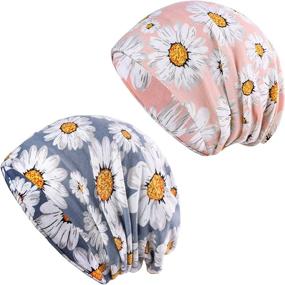 img 4 attached to 🧣 HONENNA Soft Sleep Beanie - Printed Turban Headband Chemo Cap