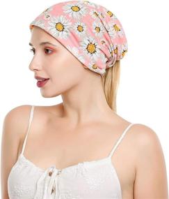 img 1 attached to 🧣 HONENNA Soft Sleep Beanie - Printed Turban Headband Chemo Cap