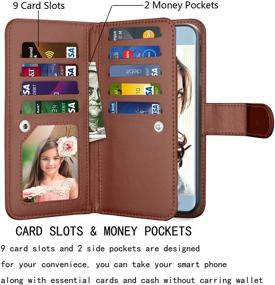 img 3 attached to 📱 Njjex Wallet Case for Samsung Galaxy J7 2018/J7 Refine/J7 V 2nd Gen/J7 Aero/J7 Aura/J7 Top/J7 Crown/J7 Eon/J7 Star - Brown PU Leather Card Slots Holder Kickstand Flip Cover Case with Lanyard