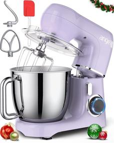 img 4 attached to 🍰 Mini Angel Stand Mixer: 10+1 Speeds, 5.5QT Kitchen Electric Mixer in Lavender - Includes Dishwasher-Safe Attachments