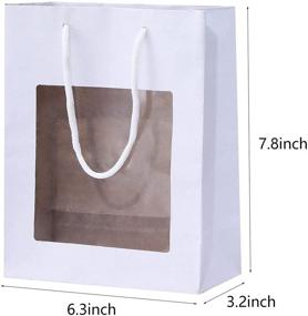 img 3 attached to 🎁 Versatile Kraft Paper Bag with Window: White Gift, Flower Bouquet, Cookies, Christmas Candy - 10 PCS Bulk Size (7.8x6.3x3.2inch)