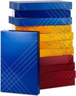 🎁 hallmark 12 ct colorful shirt boxes for christmas, hanukkah, valentine's day, birthdays - red, blue, yellow, geometric patterns logo