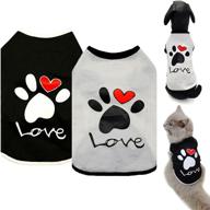🐶 brocarp dog shirt puppy clothes - 2 pack basic vest outfit for dogs - soft and breathable tshirts for small medium large pets - cute pet apparel for boy girl cats and kittens (sleeveless) logo