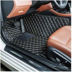 img 2 attached to Premium Waterproof Car Floor Mats for Toyota 4Runner 2010 - Full Surrounded, Anti-Slip All Weather Protection, Leather Material in Black and Beige