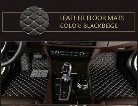 img 3 attached to Premium Waterproof Car Floor Mats for Toyota 4Runner 2010 - Full Surrounded, Anti-Slip All Weather Protection, Leather Material in Black and Beige