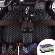 premium waterproof car floor mats for toyota 4runner 2010 - full surrounded, anti-slip all weather protection, leather material in black and beige logo