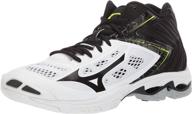 🏐 mizuno lightning men's volleyball shoes - white/black логотип