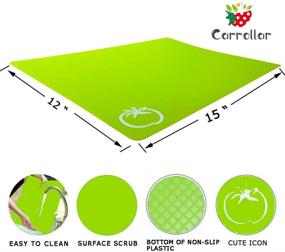 img 3 attached to 🔪 Carrollar Color-Coded Flexible Plastic Cutting Board Mats with Food Icons, Non-Slip Backing, Set of 4