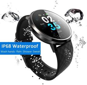 img 3 attached to 🏊 IP68 Swim Waterproof Smart Watch - D2(40mm) for Men and Women with Fitness Tracker, Pedometer, Heart Rate Monitor, Sleep Tracker, and Blood Pressure - Multi Exercise Mode for iPhone and Samsung Phones - Black