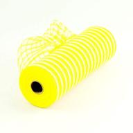 🎀 10-inch poly jute deco mesh ribbon in yellow & ivory thin stripe - 10 yards (30 feet) long logo