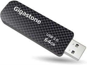 img 4 attached to 💪 Флеш-накопитель Gigastone V30 USB2.0 на 64 ГБ с выдвижным механизмом - дизайн в углеродном стиле, надежная производительность и долговечность.