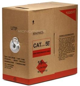 img 3 attached to Высококачественный сетевой кабель Monoprice Cat5e Ethernet в бухтах - сплошной, 350МГц, UTP, CMR, оценка для подъема, чистая медная проволока, 24AWG, 1000 футов, серый - 100877.