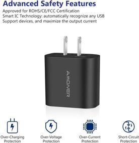 img 1 attached to 🔌 Зарядное устройство Amoner: улучшенное 2Pack 15W 3-портовое USB-зарядное устройство для iPhone, Galaxy, Note и других устройств.