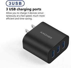 img 2 attached to 🔌 Зарядное устройство Amoner: улучшенное 2Pack 15W 3-портовое USB-зарядное устройство для iPhone, Galaxy, Note и других устройств.