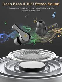 img 1 attached to 🎧 Immersive Stereo True Wireless Earbuds: Noise Cancelling, IPX7 Waterproof & USB-C Charging - Perfect for iPhone and Android (Black)