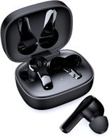 🎧 immersive stereo true wireless earbuds: noise cancelling, ipx7 waterproof & usb-c charging - perfect for iphone and android (black) logo