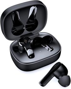 img 4 attached to 🎧 Immersive Stereo True Wireless Earbuds: Noise Cancelling, IPX7 Waterproof & USB-C Charging - Perfect for iPhone and Android (Black)