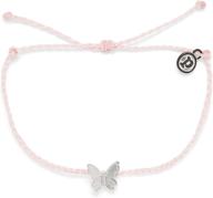 🦋 pura vida silver/rose gold butterfly bracelet - 100% waterproof, adjustable band - plated brand charm logo