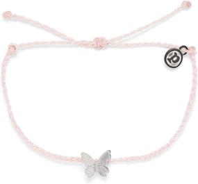 img 1 attached to 🦋 Pura Vida Silver/Rose Gold Butterfly Bracelet - 100% Waterproof, Adjustable Band - Plated Brand Charm