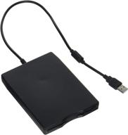 🖥️ nice2mitu 3.5" usb external floppy disk drive: portable 1.44 mb fdd usb drive for pc windows 10 7 8 xp vista mac black – plug and play convenience (1p) logo