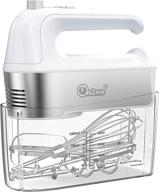 🔌 on2no hand mixer electric: powerful 450w handheld mixer with turbo, 5-speed egg beater mixing, eject button, and 5 accessories (whisk, beaters, dough hooks) in measuring storage case логотип