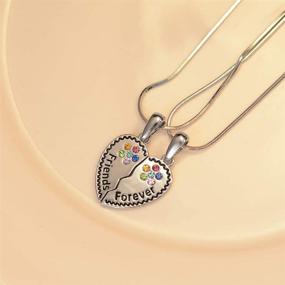 img 1 attached to Lanqueen Unicorn Best Friend Necklace BFF Engraved Friendship 🦄 Jewelry for Girls, Sisters, and Friends - Birthday Gift Set