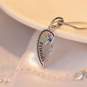 img 2 attached to Lanqueen Unicorn Best Friend Necklace BFF Engraved Friendship 🦄 Jewelry for Girls, Sisters, and Friends - Birthday Gift Set