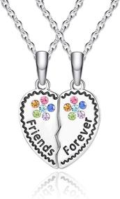 img 4 attached to Lanqueen Unicorn Best Friend Necklace BFF Engraved Friendship 🦄 Jewelry for Girls, Sisters, and Friends - Birthday Gift Set