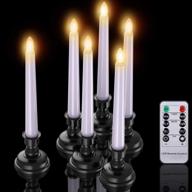 🕯️ soulbay christmas decorations: 6pcs battery operated led window candles with remote timer for stunning indoor windowsill décor logo