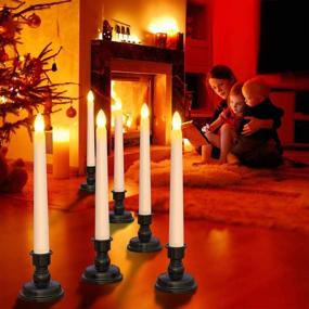 img 3 attached to 🕯️ SoulBay Christmas Decorations: 6pcs Battery Operated LED Window Candles with Remote Timer for Stunning Indoor Windowsill Décor